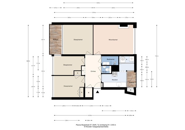 Plattegrond - Paulus Buijsstraat 27, 2613 HL Delft - Paulus Buijsstraat 27_1e verdieping.jpg